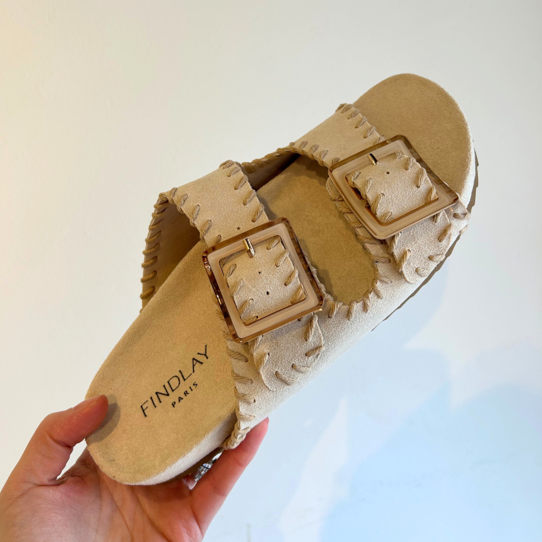 Grace Cream Stitch Sandals