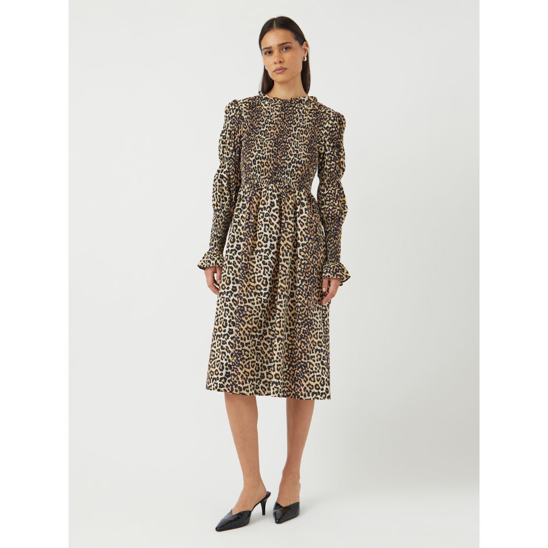 Isabel Leopard Midi Dress