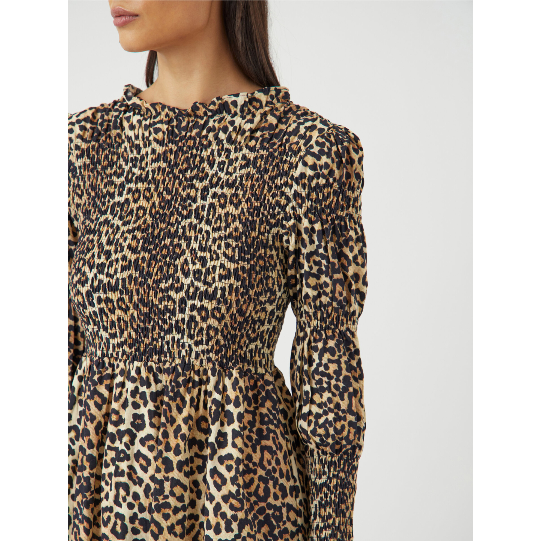 Isabel Leopard Midi Dress