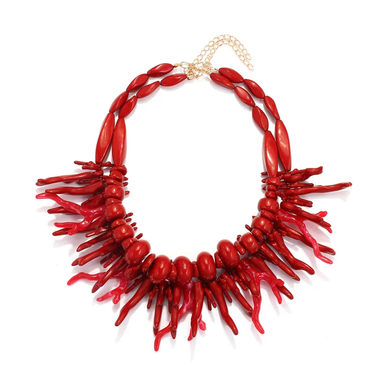 Red Coral Double Necklace